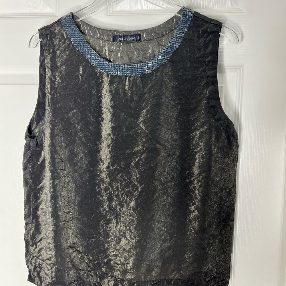 Cut.Loose Sequins Tank Top Sz M - Picture 5 of 8